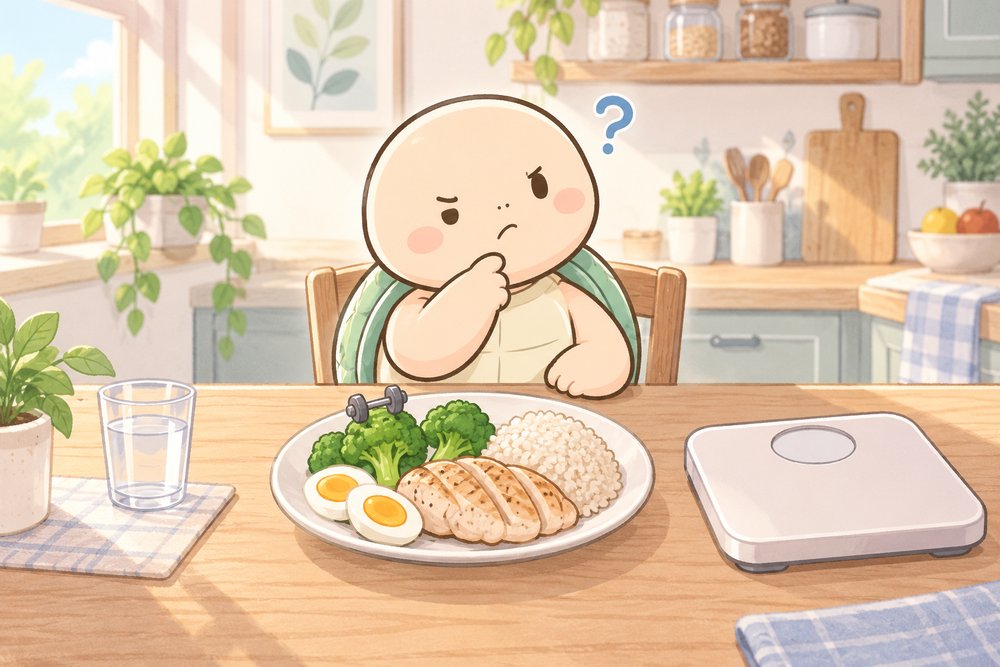 成果が伸び悩んで食事を見直すナビ助